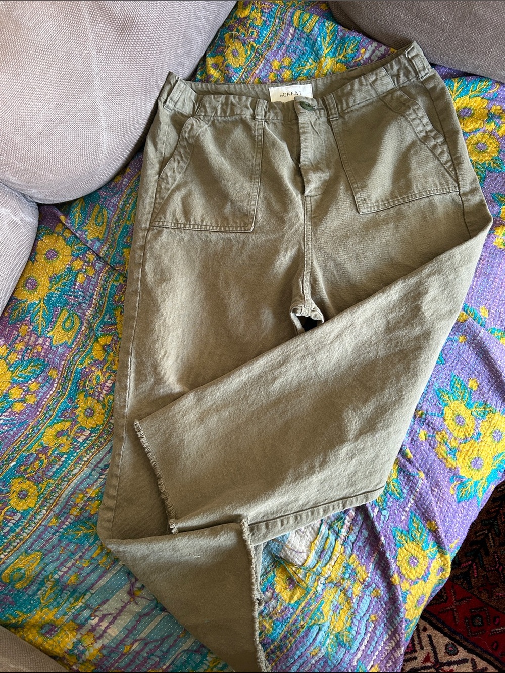 THE GREAT. Olive Utility Cotton Pants
